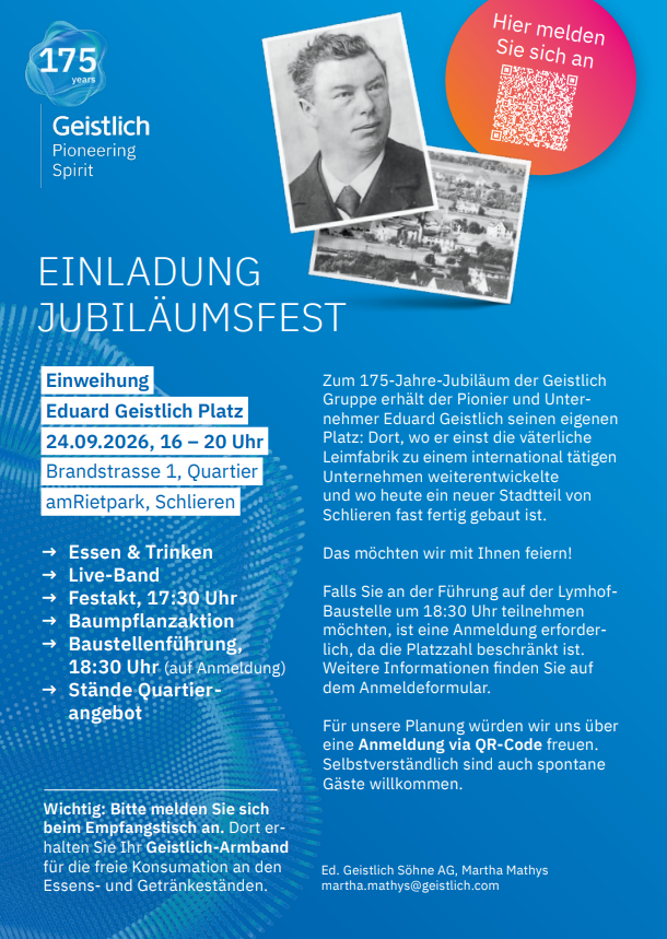 Eduard Geistlich erhält seinen Platz